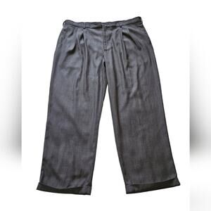 Perry Ellis Portfolio 42x32 size, men's satin black colored dress pants.